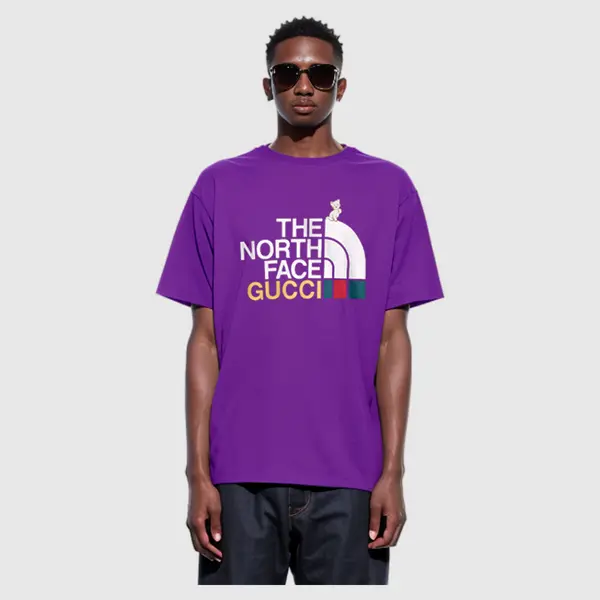 Футболка GUCCI x THE NORTH FACE Logo Tee 'Purple', фиолетовый — фото 4