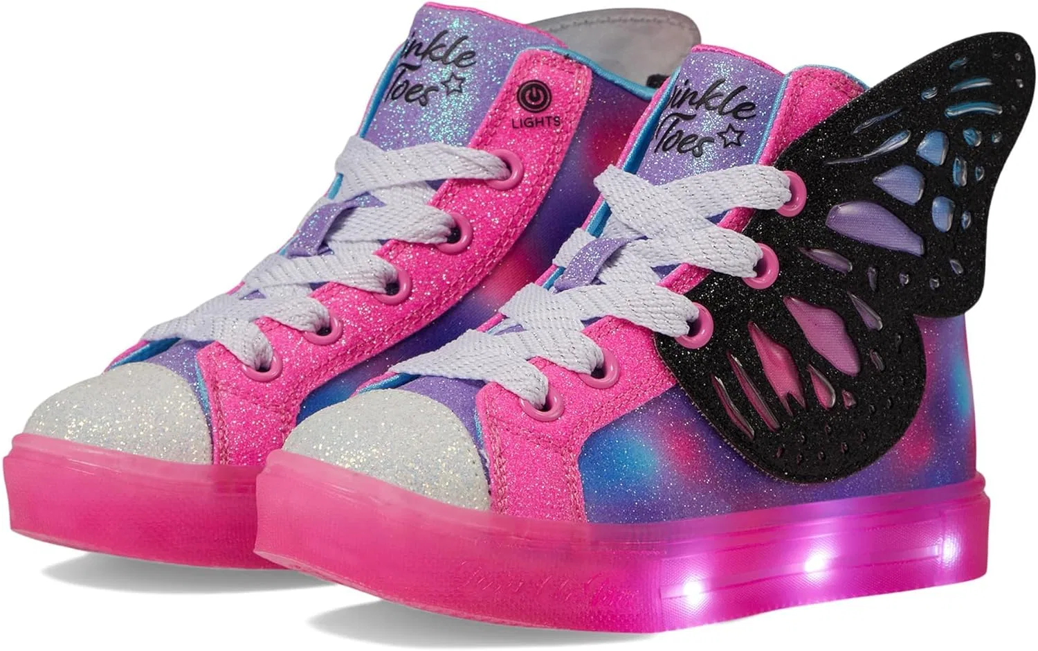 Детские кроссовки для девочек с блестками Twinkle Sparks Ice-Flutter Glitz Skechers, Black/Multi