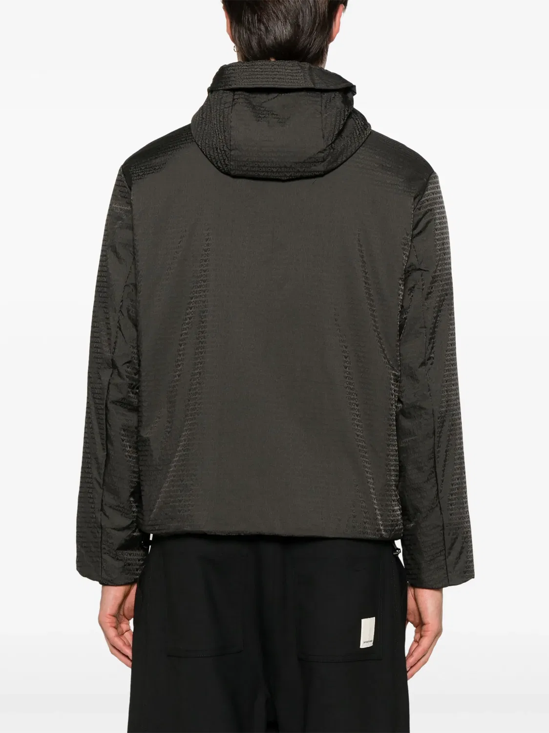 Куртка с капюшоном Logo-Jacquard Emporio Armani, темно-зеленый — фото 4