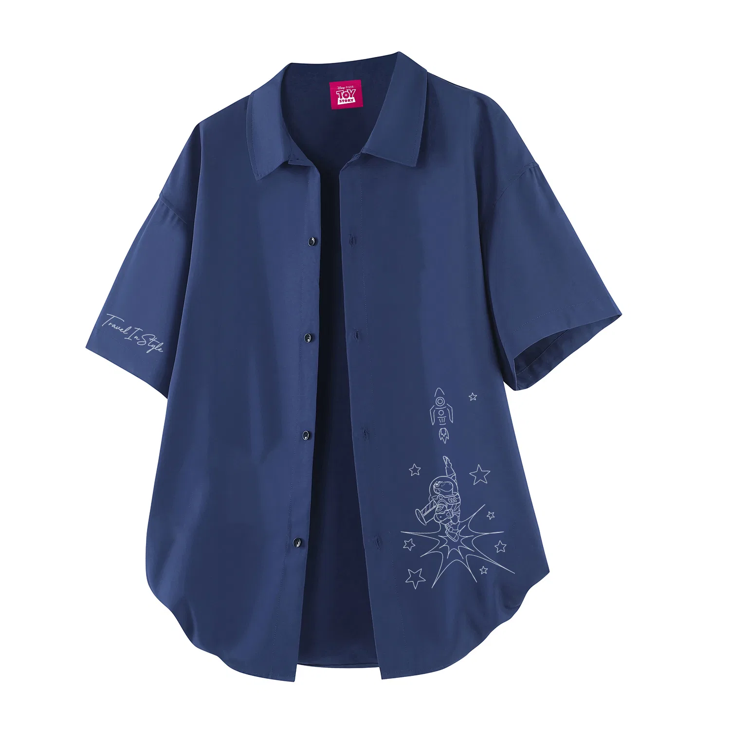 Детская рубашка с отложным воротником Disney Lapel Thin Shirt, Цвет Navy Blue