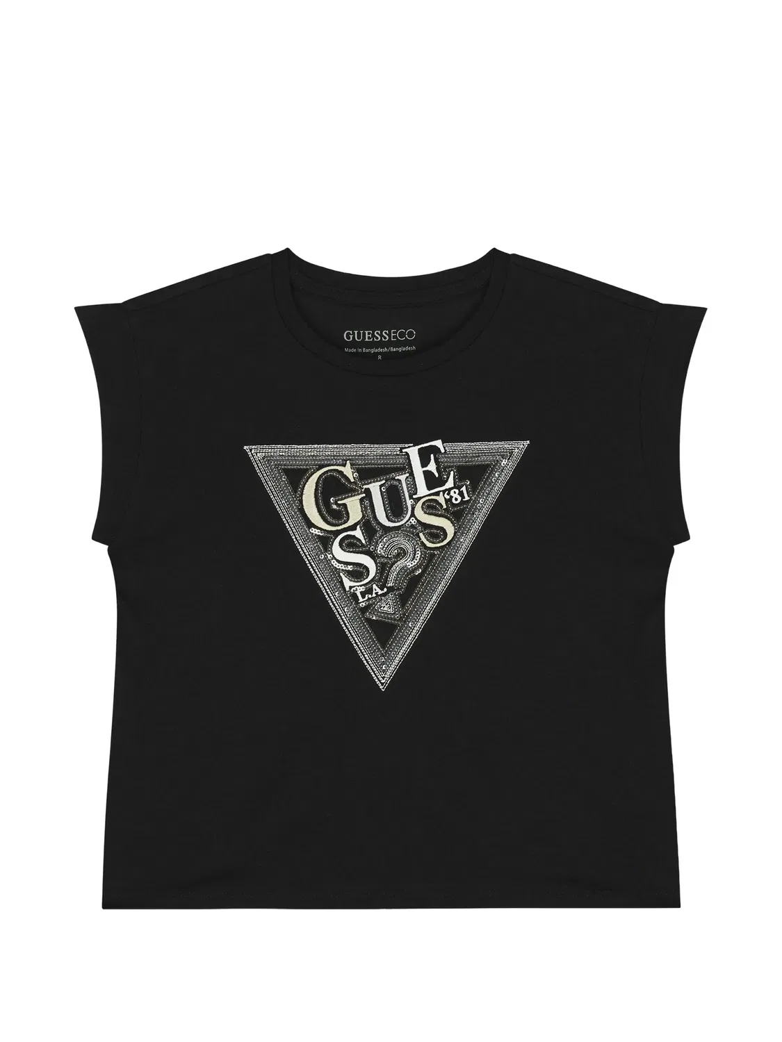 Топ с треугольным декором GUESS, черный