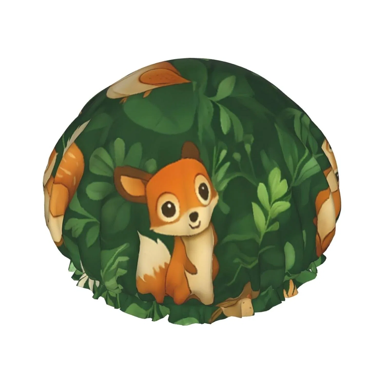 Многоразовая шапочка для душа с принтом, peiyeety, Cartoon Fox, Bird And Floral