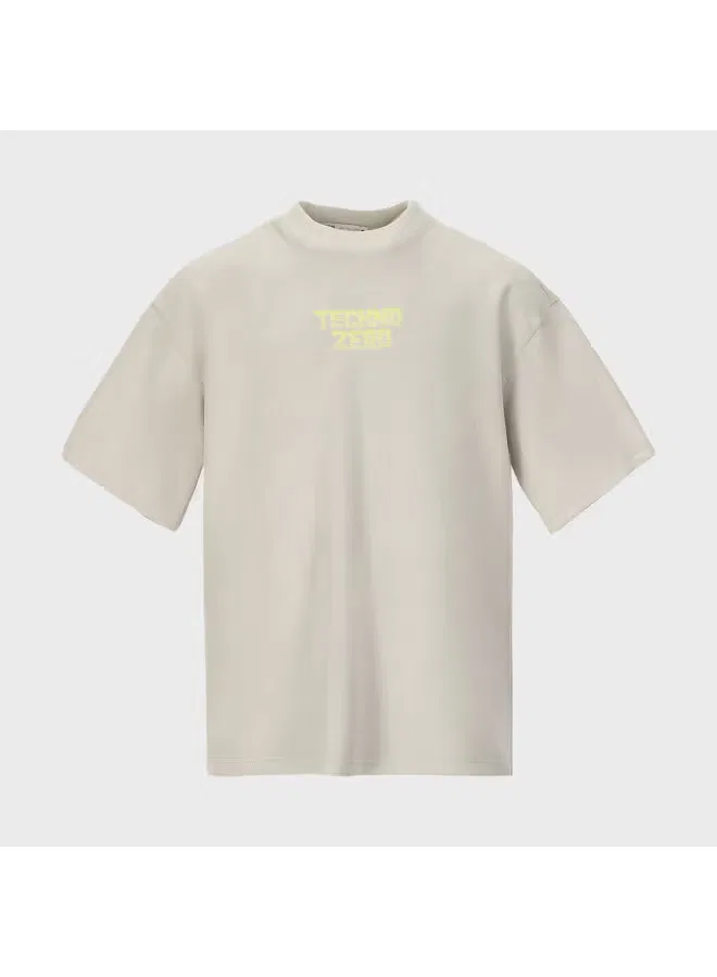 Футболка свободная с вышивкой-буквами Zara, серый — фото 2