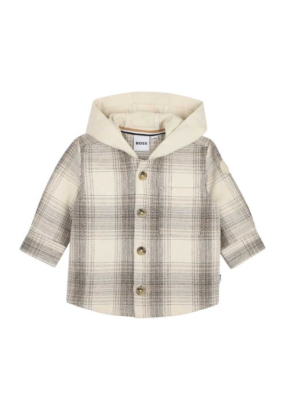 Chemise à carreaux - shirt Boss Kidswear, Ivory