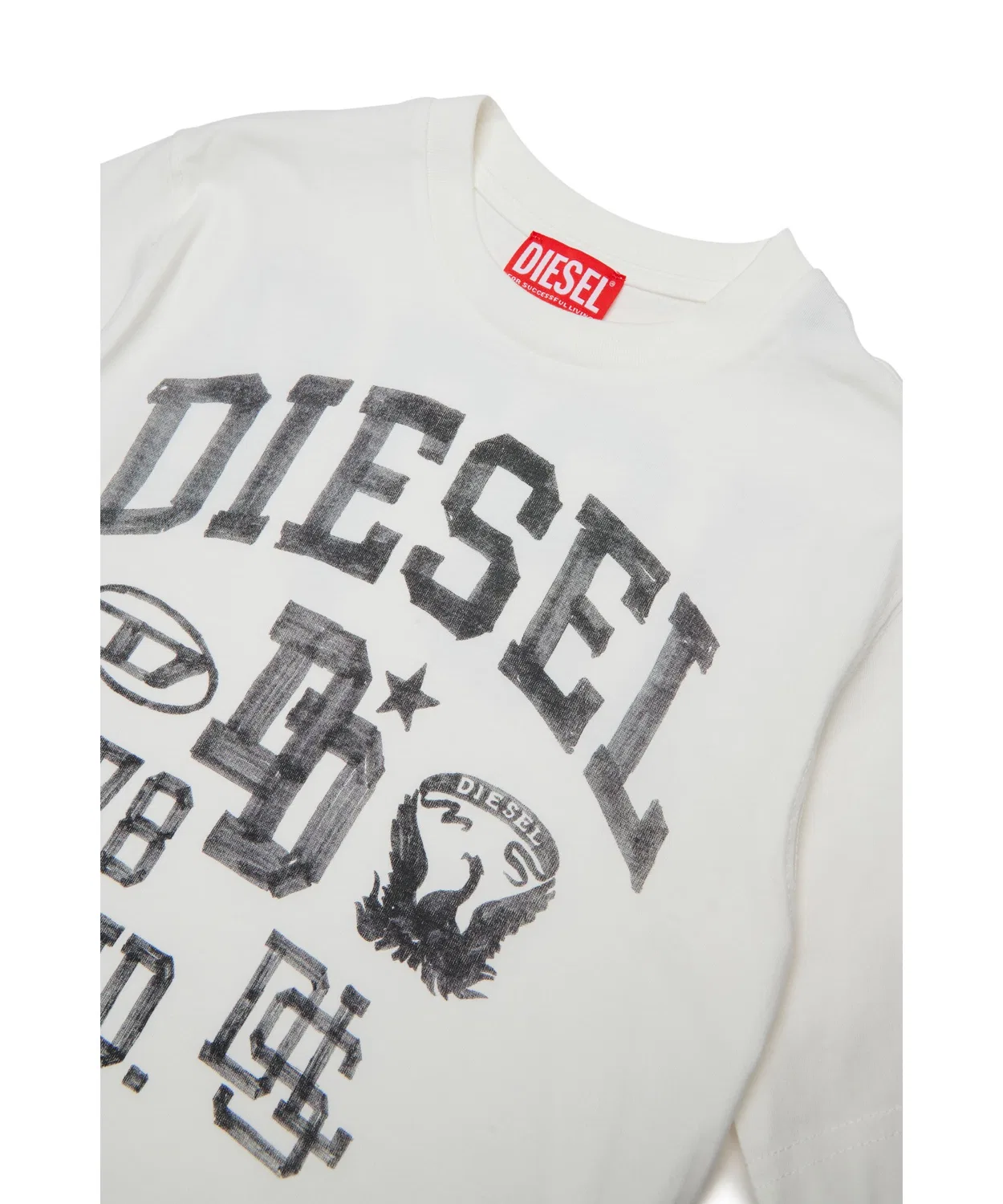 Детская футболка с принтом TBAND OVER DIESEL, White — фото 3