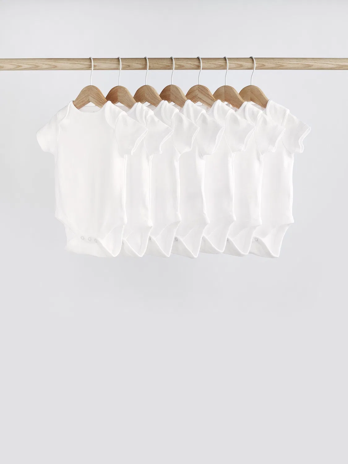 Комплект боди с коротким рукавом, 7 шт, White Essential Next, белый