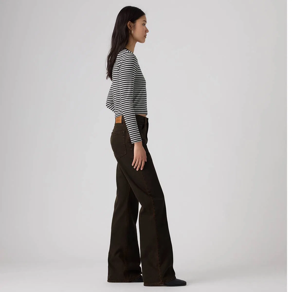Женские джинсы свободного кроя (модель bootcut) Levi's, Over A Cup Psk - Brown — фото 4