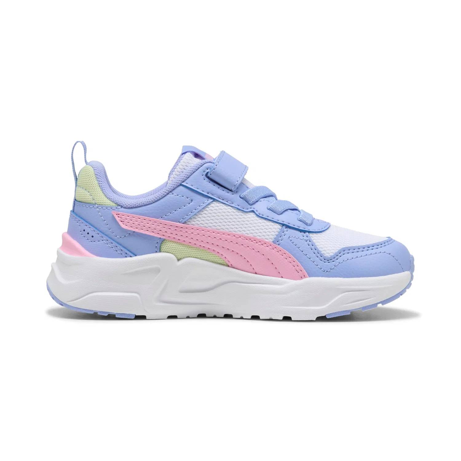 Детские спортивные кроссовки с амортизацией PUMA TRINITY 2 LT AC PS, White/Pink Shimmer/Intense Lavender — фото 3