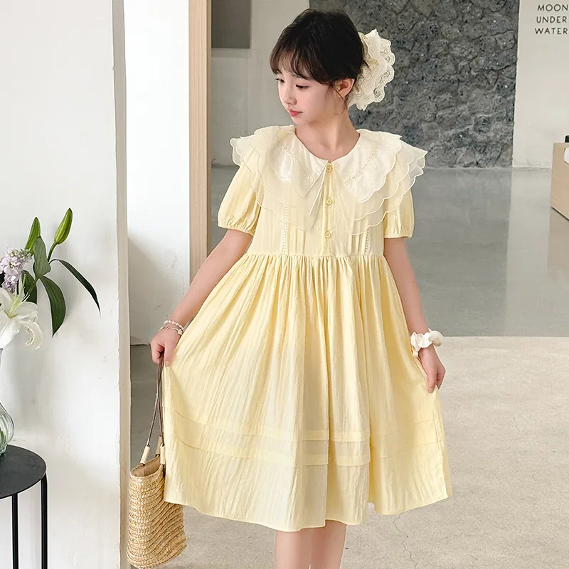 Детское платье для девочек средней длины Lanza, Light Yellow — фото 3
