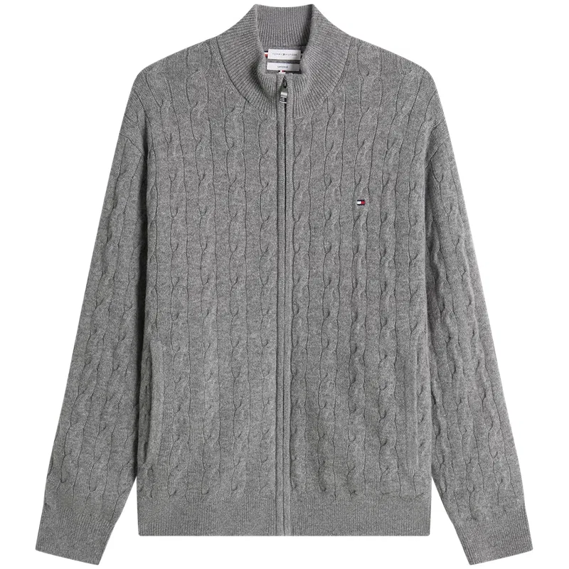 Мужской свитер с воротником-стойкой Tommy Hilfiger, Gray P7D — фото 3