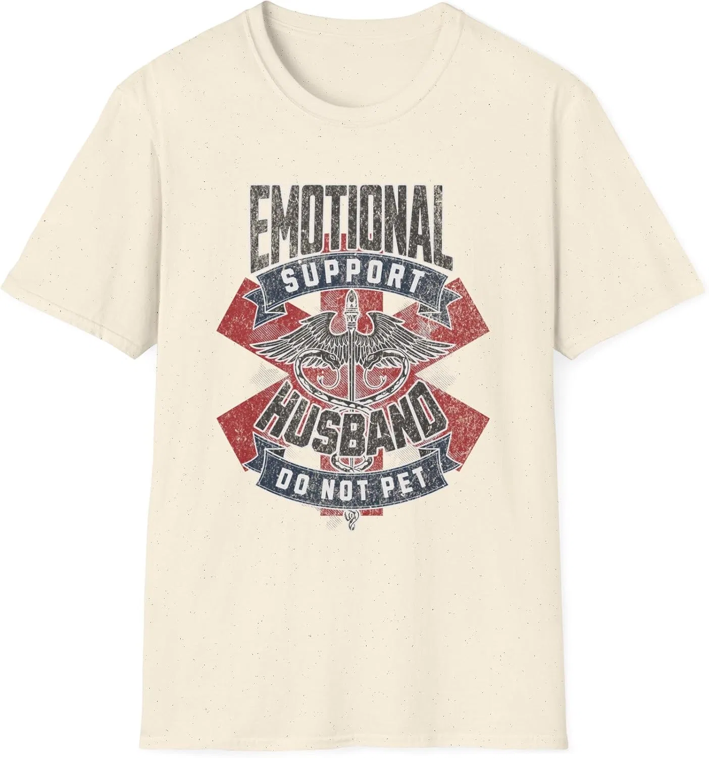Женская футболка с принтом Emotional Support Husband, натуральный