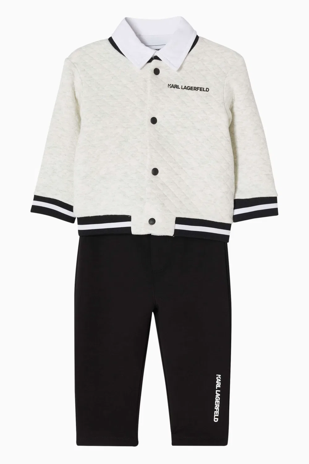 Комплект из 3 предметов стеганый из хлопковой смеси Karl Lagerfeld Kids — фото 2