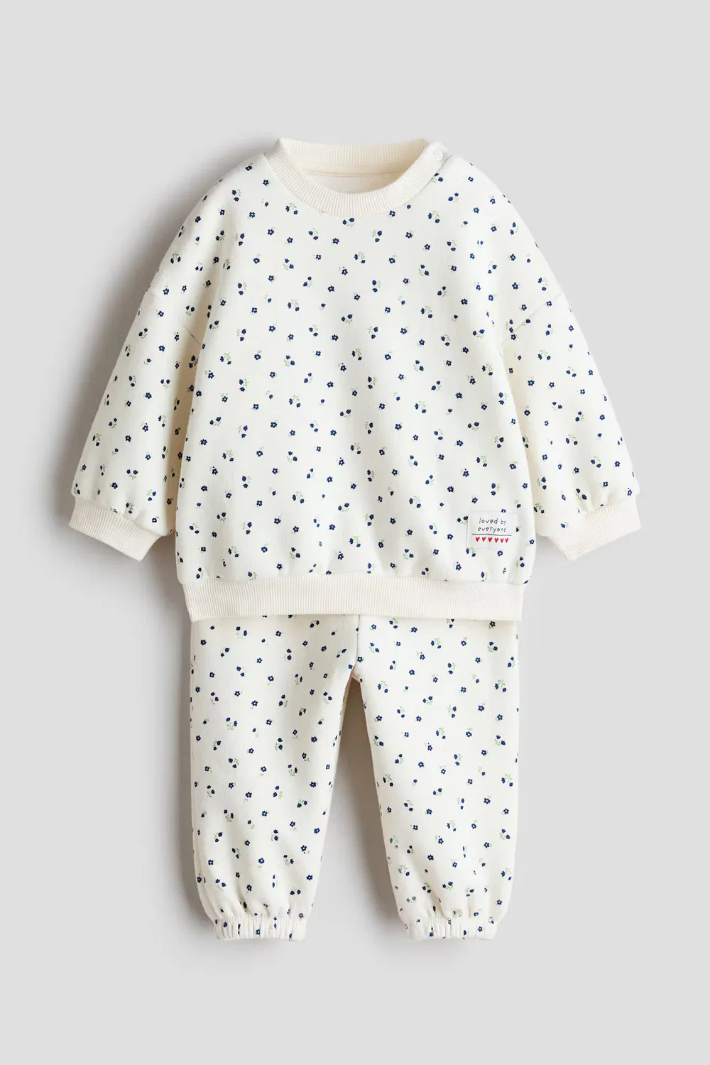 Комплект из двух толстовок с принтом H&M, Cremefarben/Geblümt