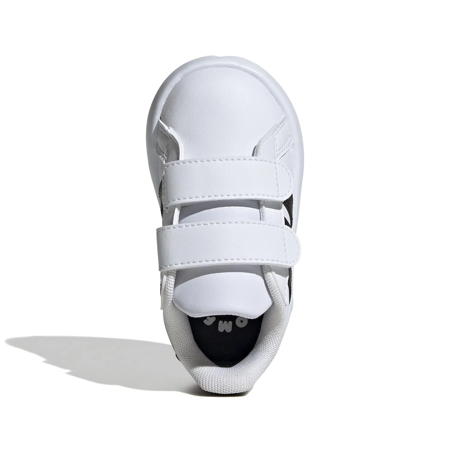 Детские кроссовки на липучках Grand Court 2.0 Adidas, White Black White — фото 2