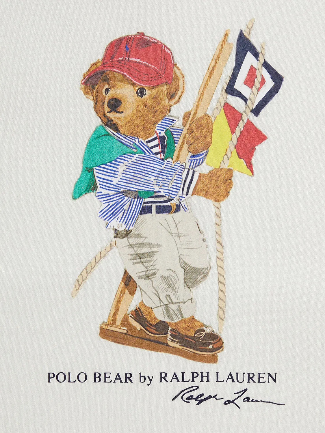 Свитшот цвета экрю стандартного кроя для мальчика Polo Ralph Lauren, кремовый — фото 3