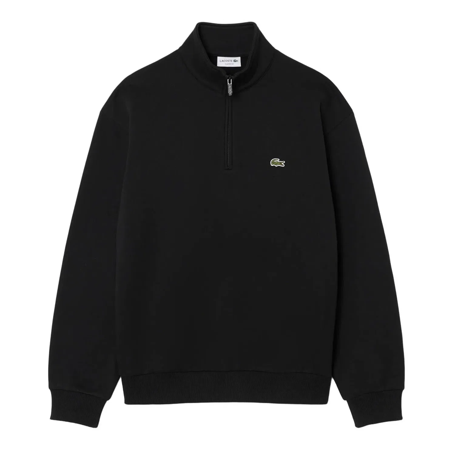 Мужское худи с воротником-стойкой Lacoste, Black