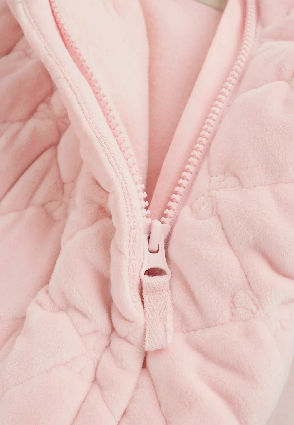 Детский стеганый комбинезон стандартного кроя Next, Pink Velour Zip Through — фото 3