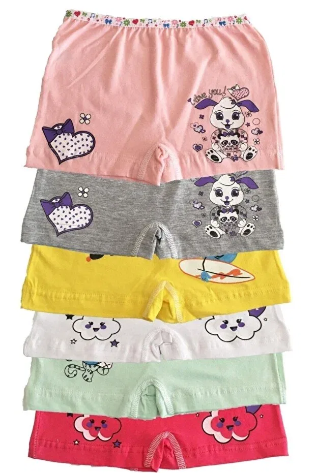 Детские шорты для девочек хлопковые с принтом Underwear Tutku, Multicolor
