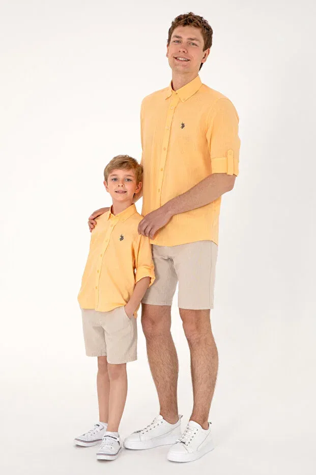 Мужская рубашка с длинным рукавом U.S. Polo Assn., Melon — фото 3