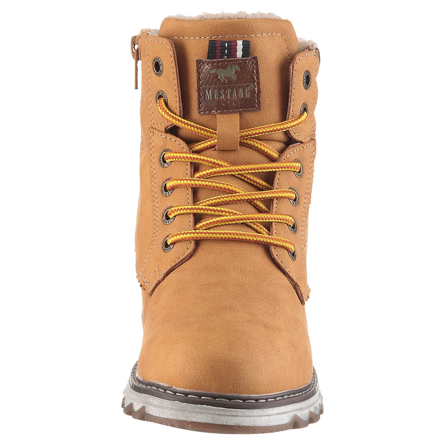Детские зимние ботинки на шнуровке с мембраной Mustang Shoes, Camel — фото 4