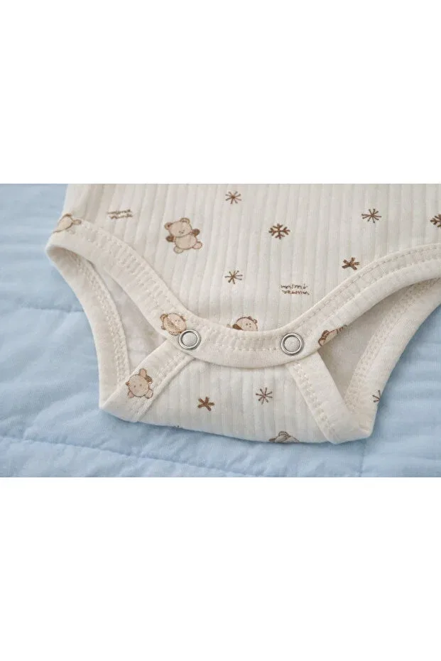 Детское боди-комбинезон для новорожденных с принтом Basics Ka-Ha Giyim, 4 Pcs — фото 2
