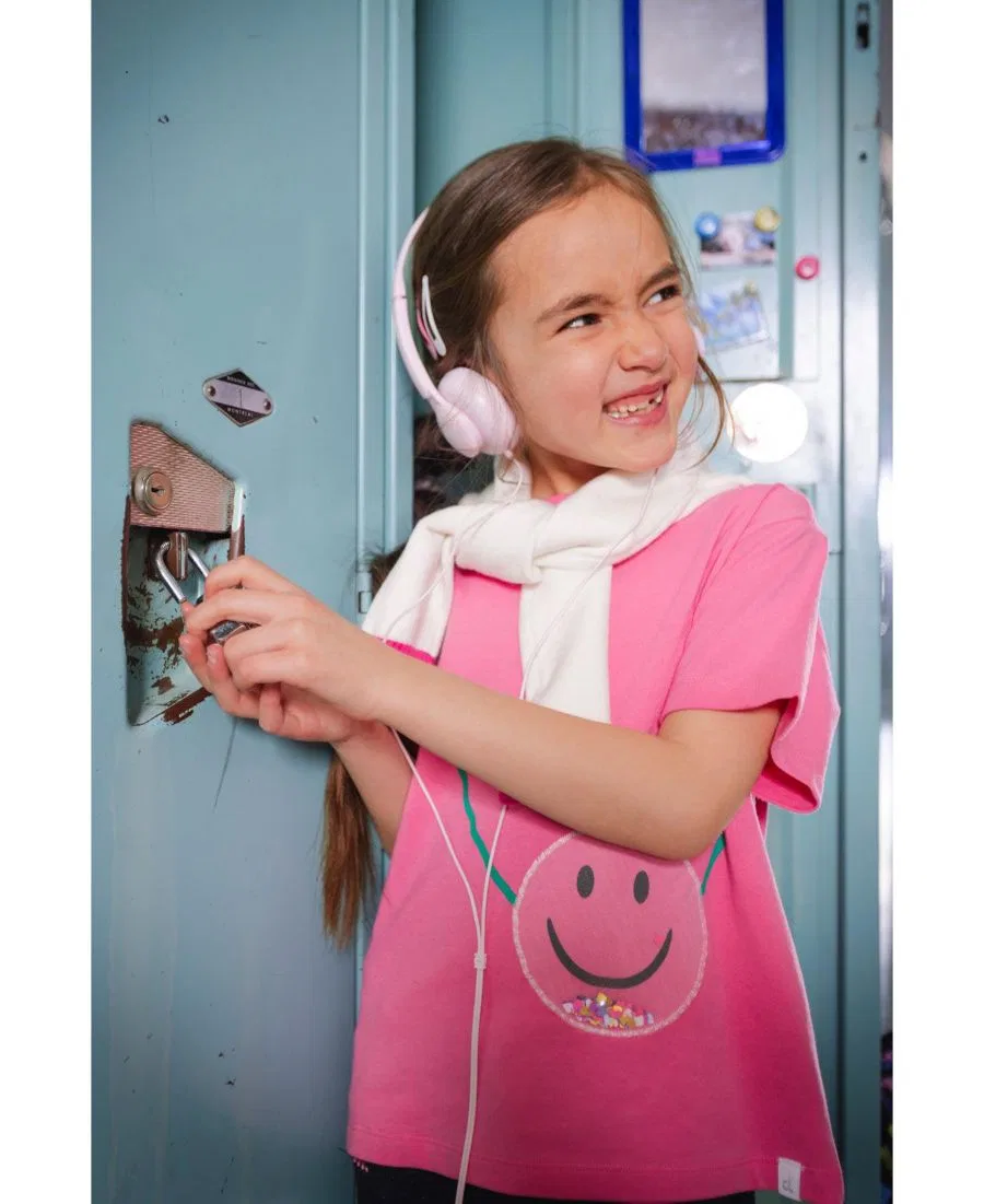 Футболка с принтом из джерси Ivy Kids Deux par Deux, Pink — фото 2