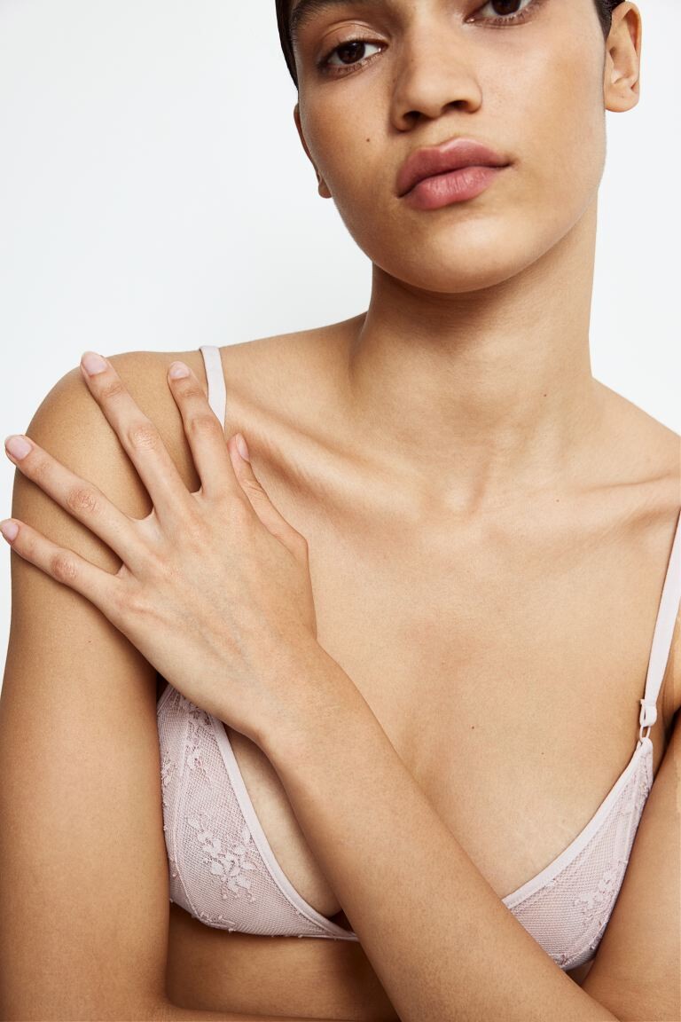 

Мягкий кружевной бюстгальтер с подкладками H&M, розовый