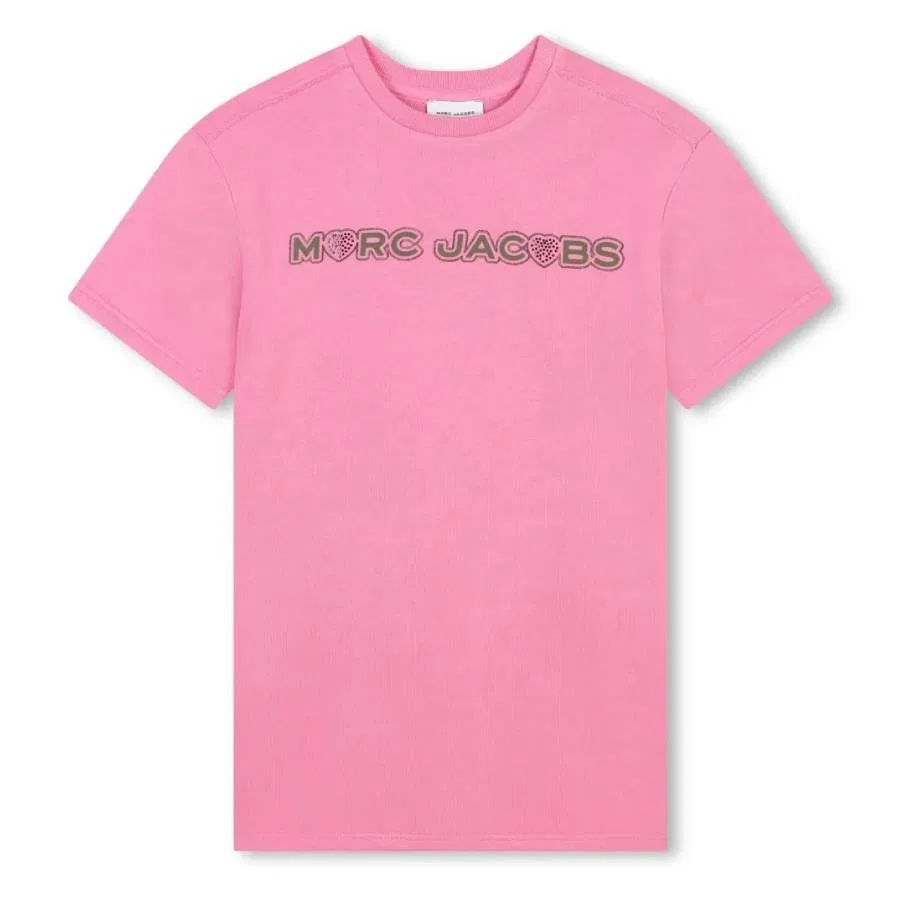 Платье-футболка с принтом Kids Logo Print Jersey T-Shirt Dress Little Marc Jacobs, Fuschia