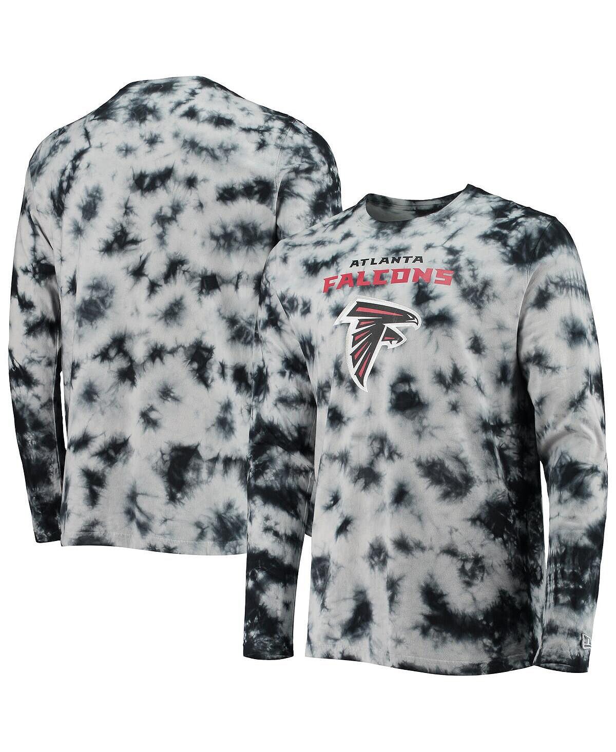 

Мужская черная футболка с длинным рукавом atlanta falcons tie-dye New Era, черный