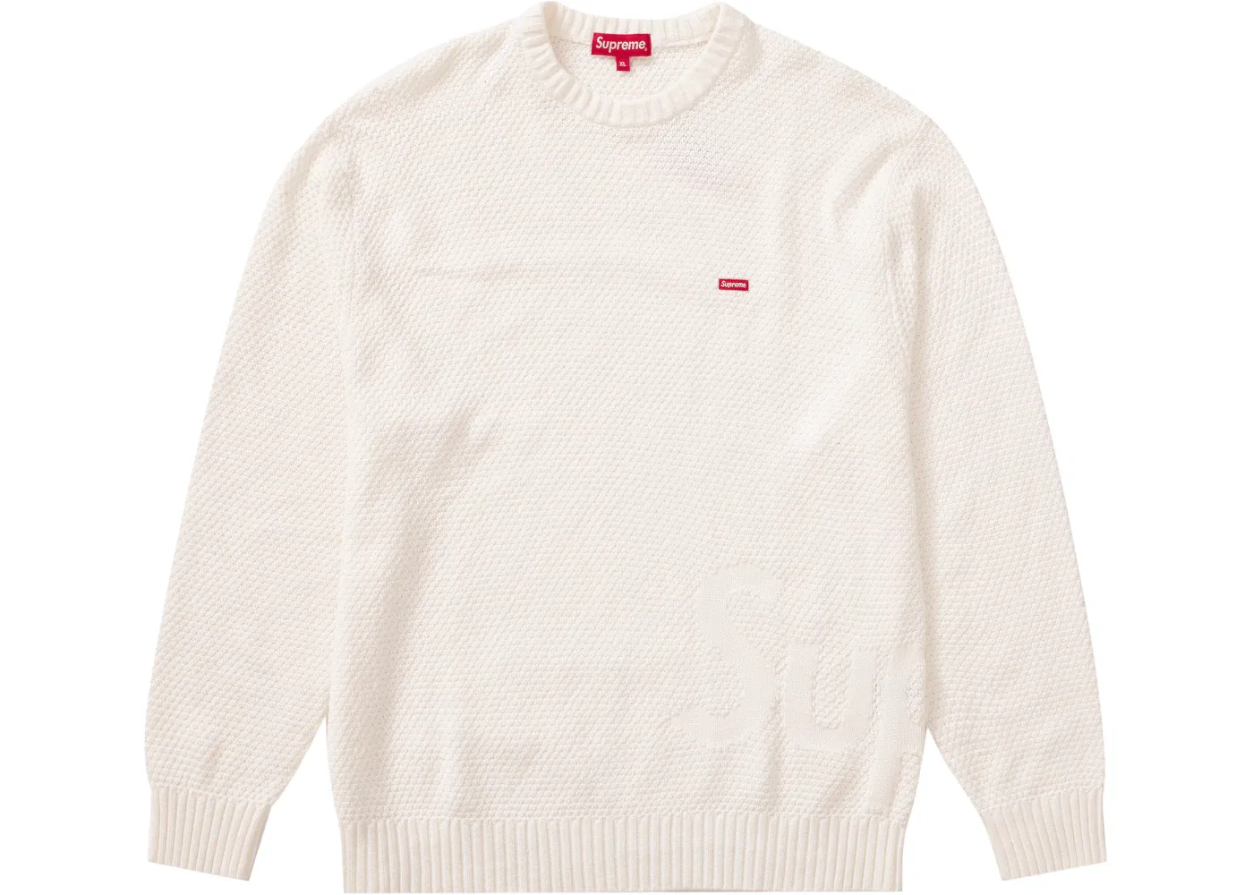 Мужской свитер с рельефной текстурой Supreme Sweater, White