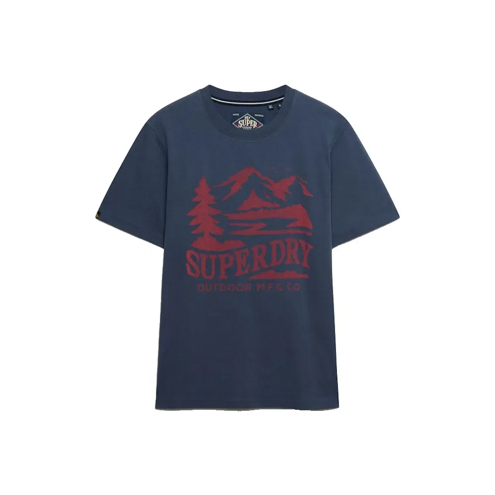 Футболка с коротким рукавом Retro Outdoor Relaxed Fit Superdry, синий — фото 3