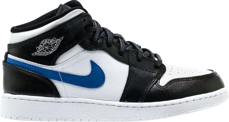 

Кроссовки Air Jordan 1 Retro Mid GS Multi-Color Swoosh, черный, Черный;серый, Кроссовки Air Jordan 1 Retro Mid GS Multi-Color Swoosh, черный
