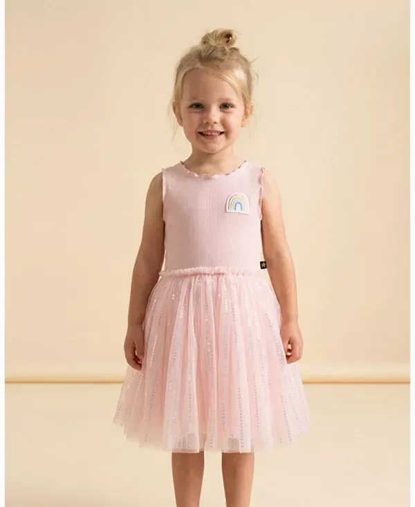 Детское платье для девочек с принтом Chloe Rainbow Tutu Petite Hailey, розовый — фото 2