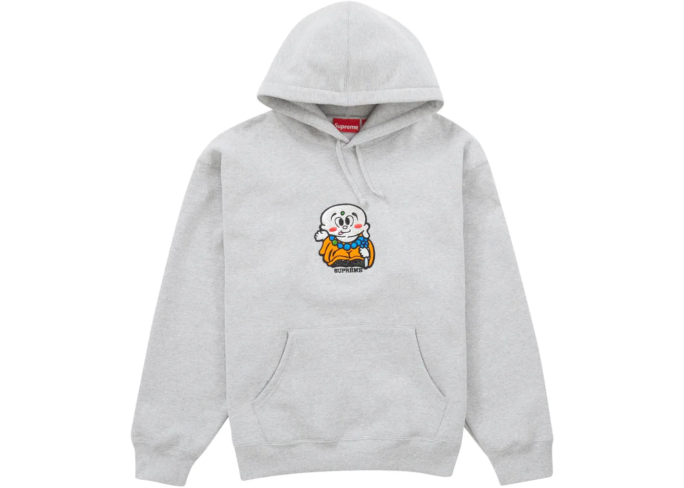 Мужской худи с капюшоном с принтом AOI Buddha Supreme, Heather Grey