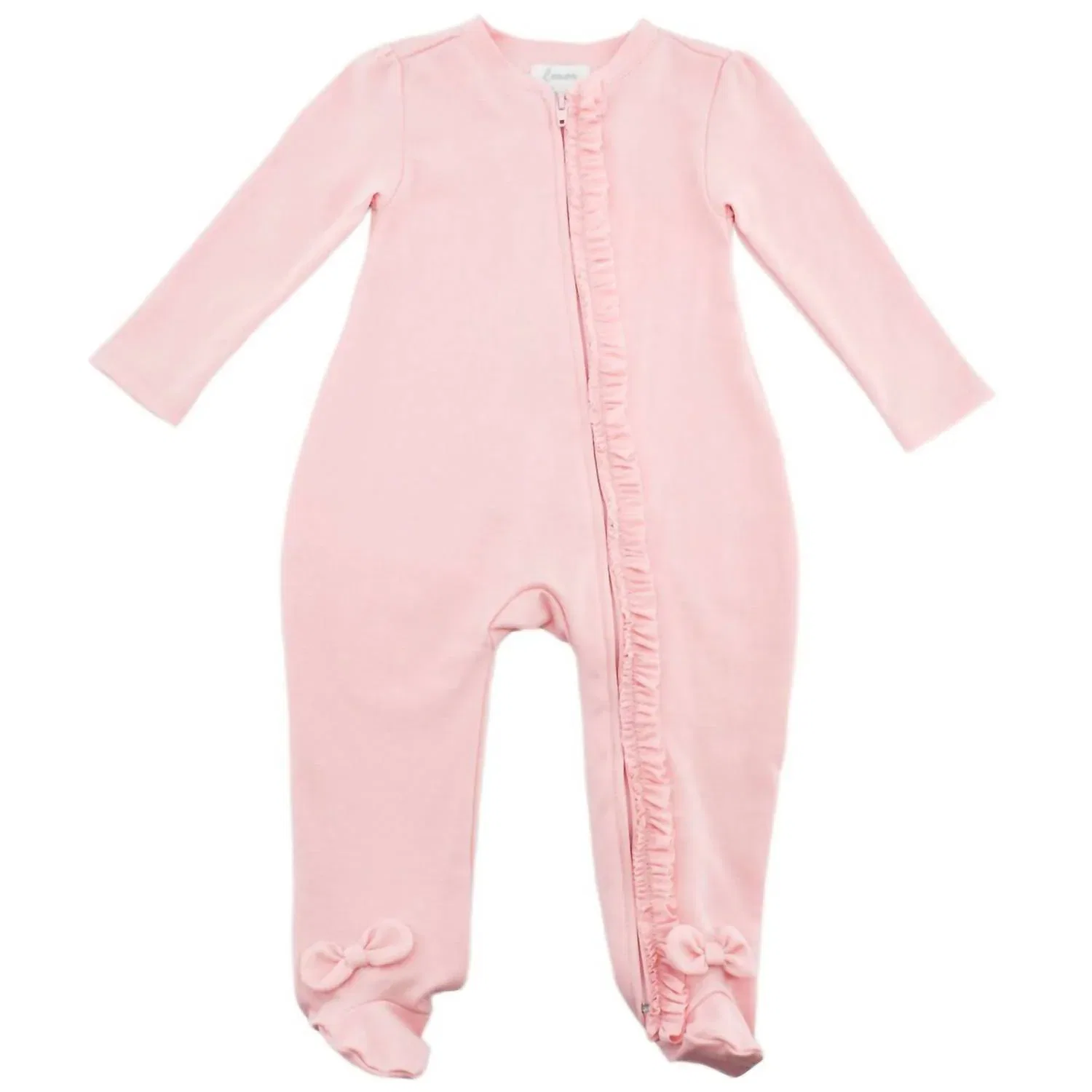 Детский боди-комбинезон для девочек с рюшами и бантами Lulu Lemon Loves Layette, розовый — фото 2