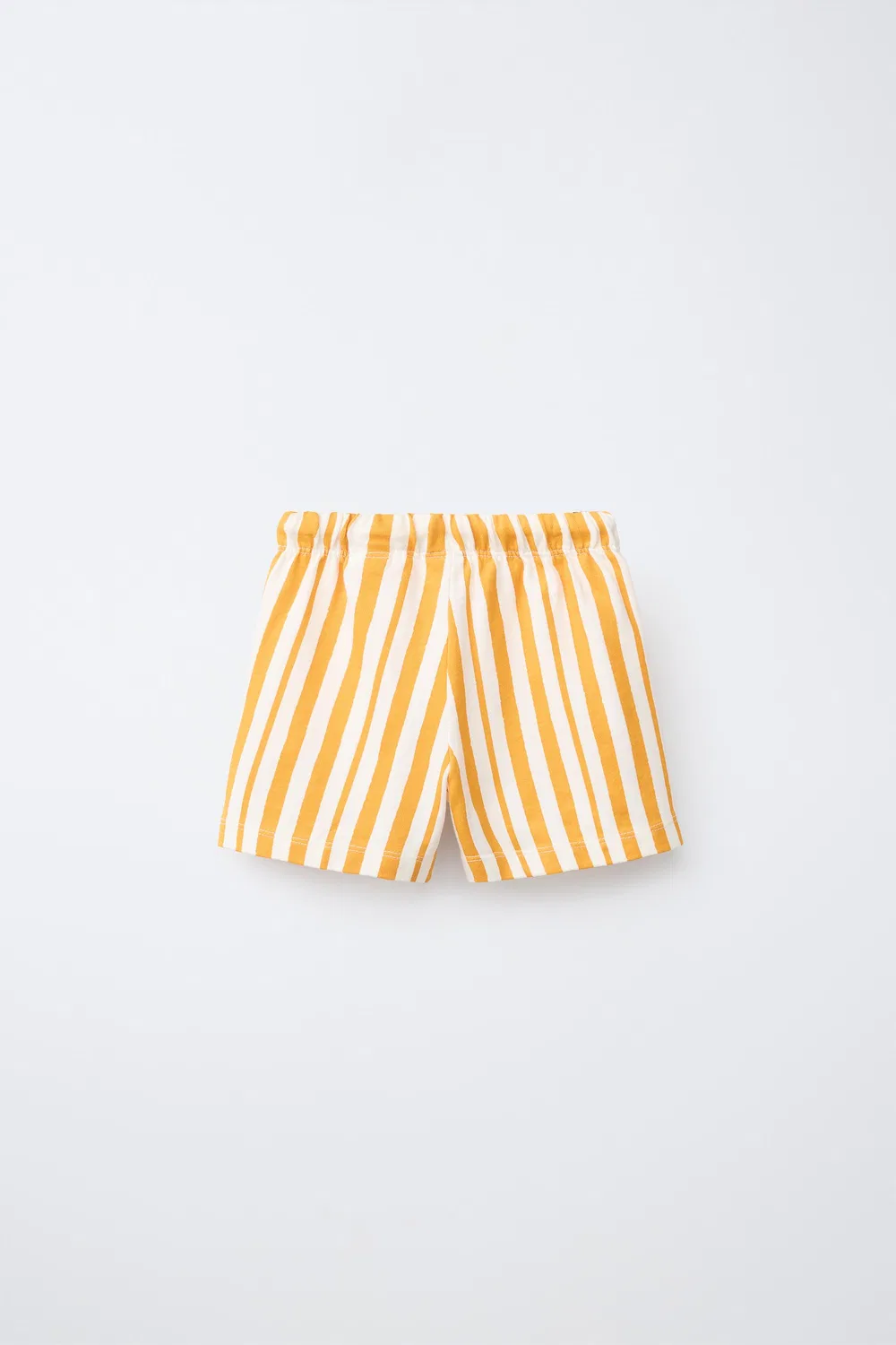 Полосатые бермудские шорты с вышитым текстом ZARA, Ochre — фото 2