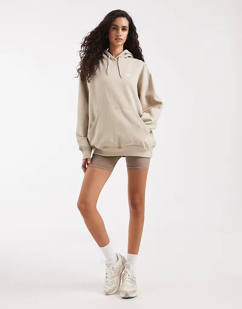 Толстовка Adidas Originals Essentials оверсайз из флиса хаки, три