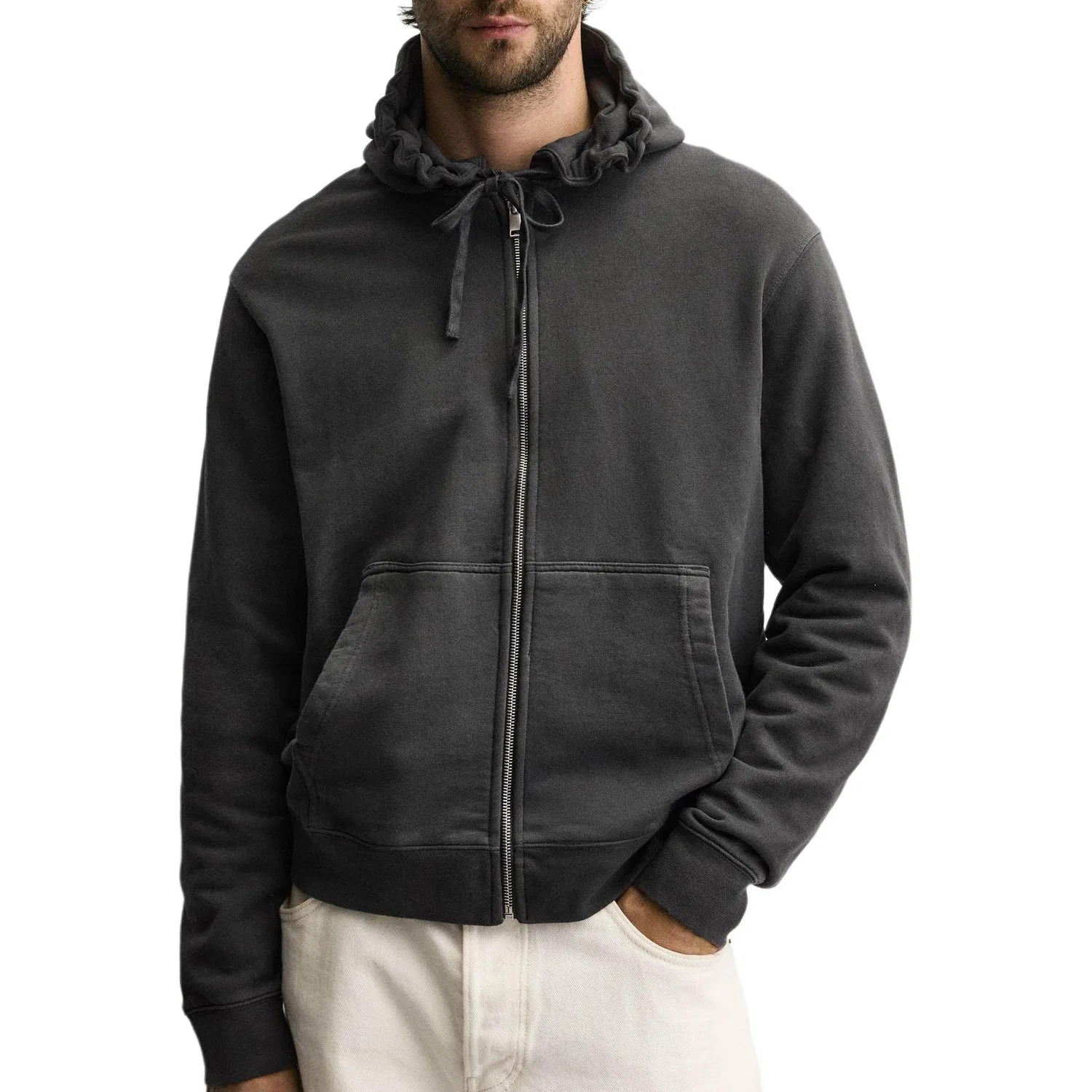 Мужская толстовка с капюшоном Washed Black ZARA, Washed Black — фото 4