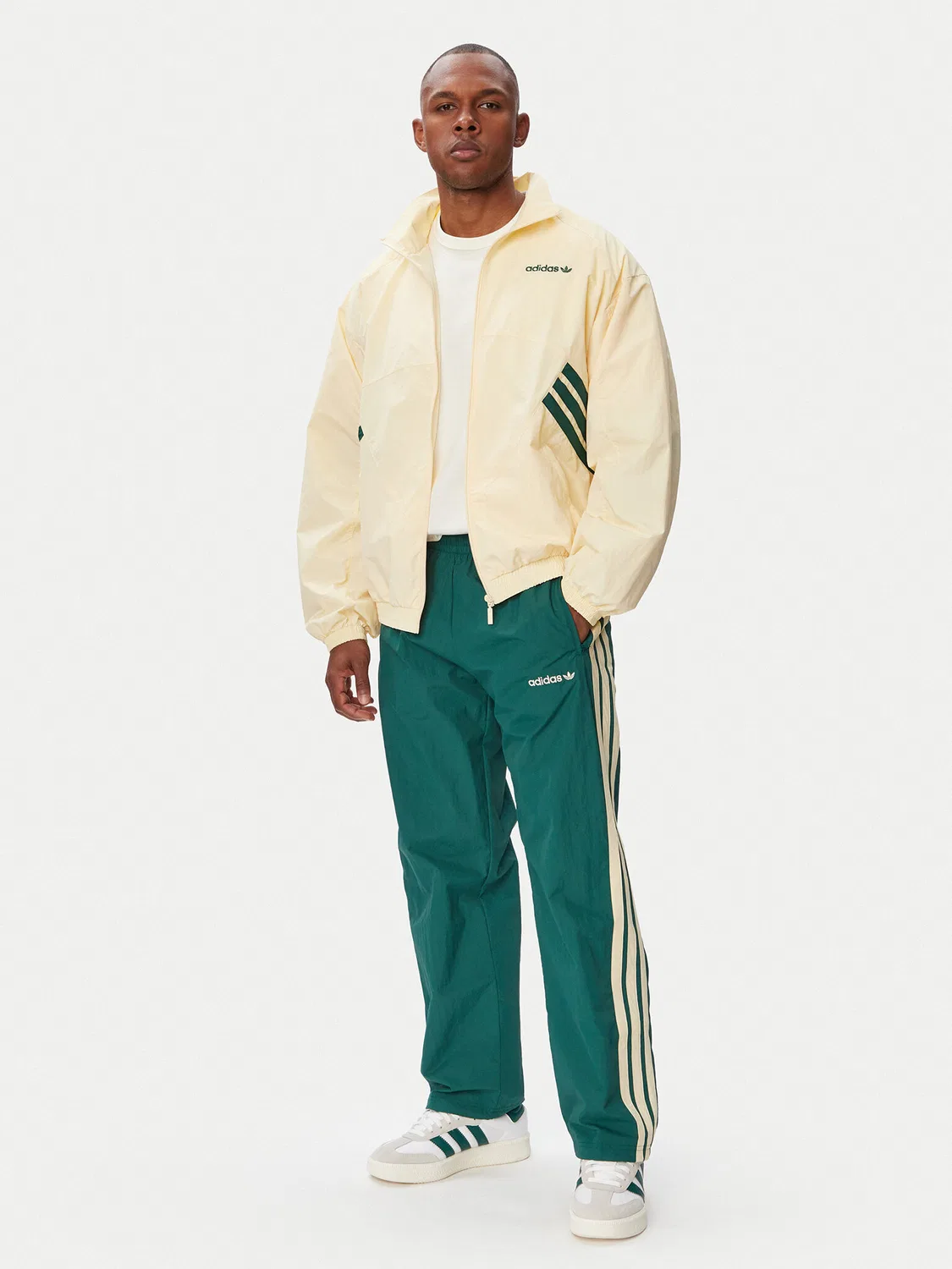 Мужская толстовка стандартного кроя Cutline Tracktop Adidas, кремовый