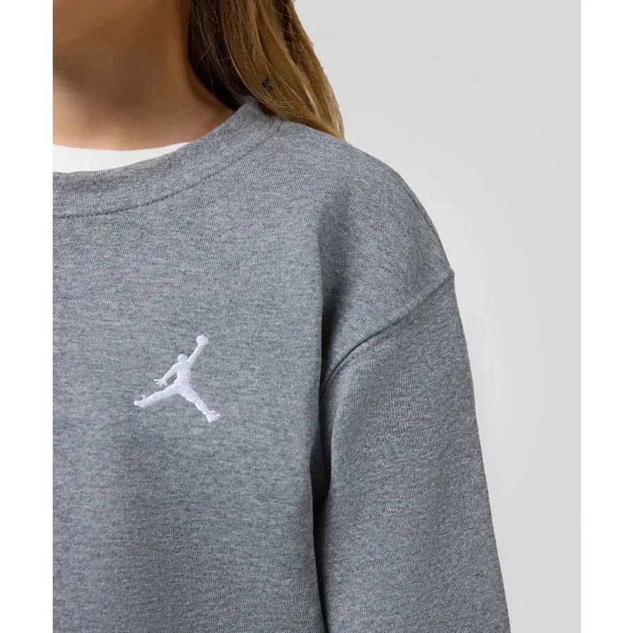 Детский свитшот с длинным рукавом Jordan Brooklyn Fleece Nike, Серый — фото 2