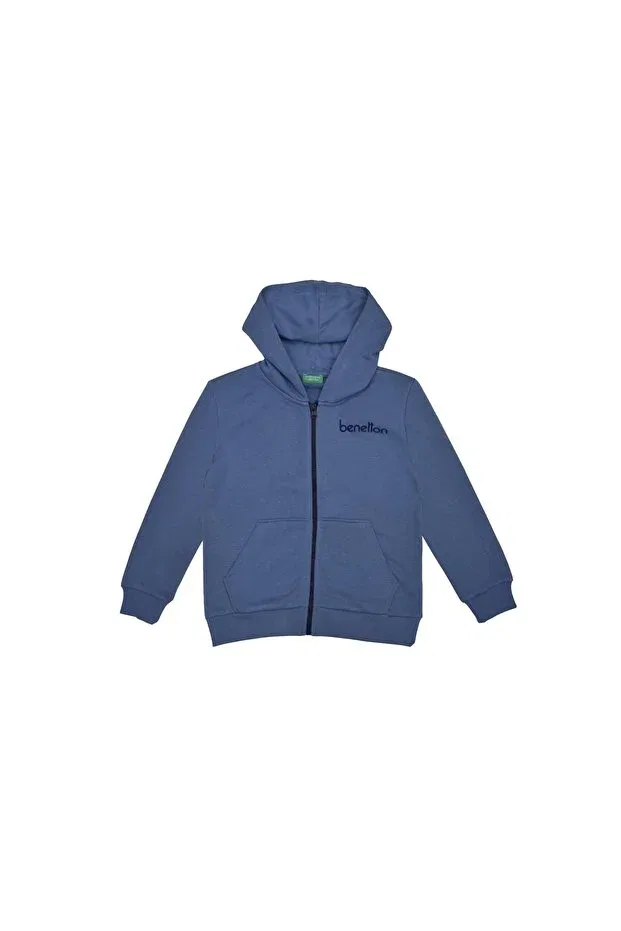 Детское худи для девочек с длинным рукавом Benetton, Blue