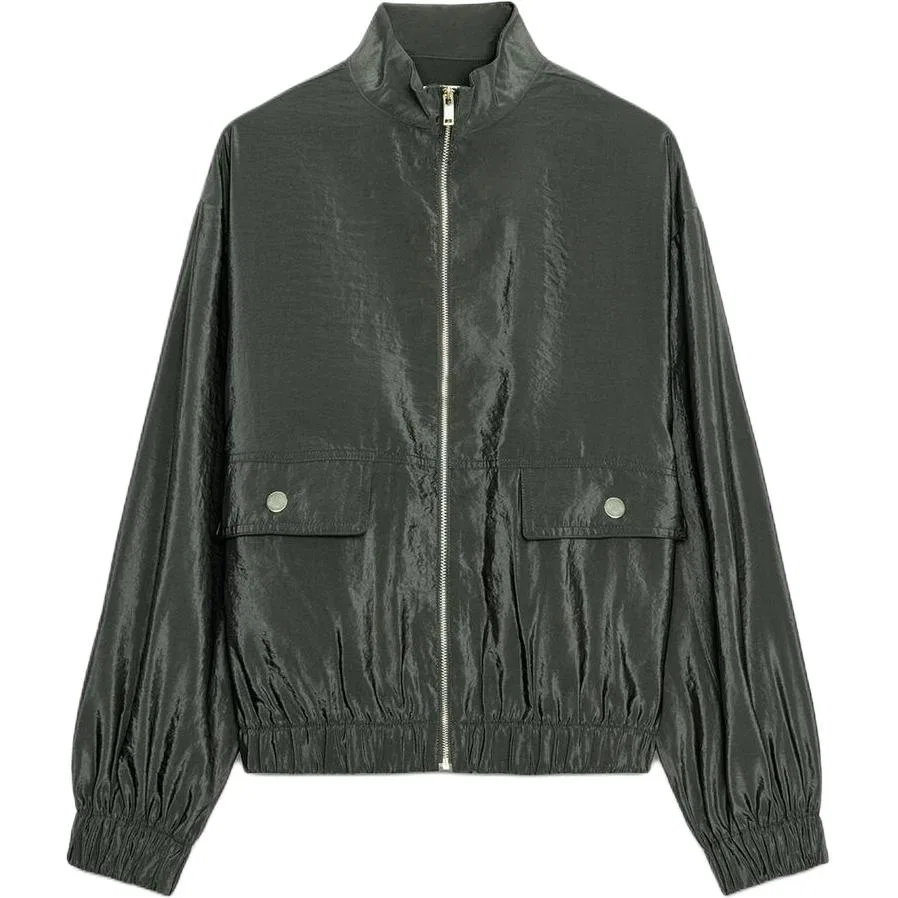 Женская куртка пилот с воротником-стойкой Khaki ZARA, Khaki