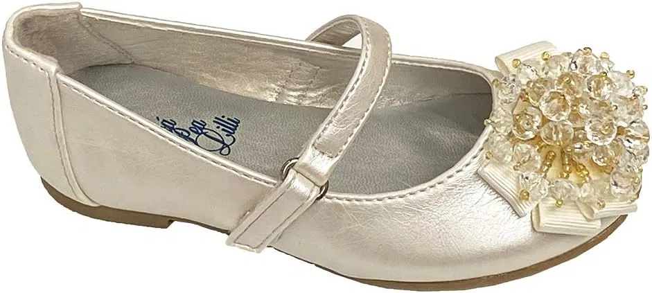 Детские балетки для девочек с жемчужным бантом Swea Pea & Lilli, Ivory — фото 4