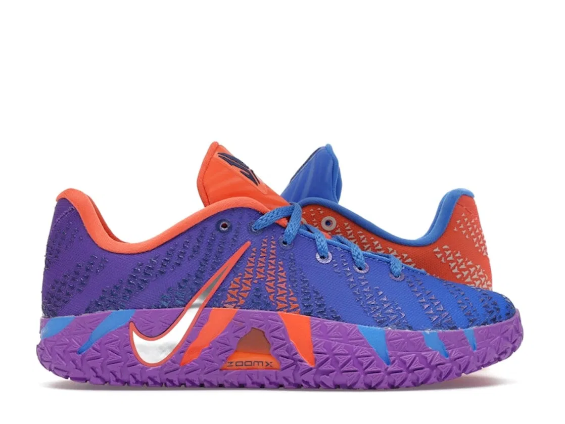 Детские баскетбольные кроссовки с асимметричным дизайном Nike Ja 3 Zero Gravity GS, Blue Crystal/Metallic Silver/Turf Orange/Midnight Navy/Sundial/Bright Violet