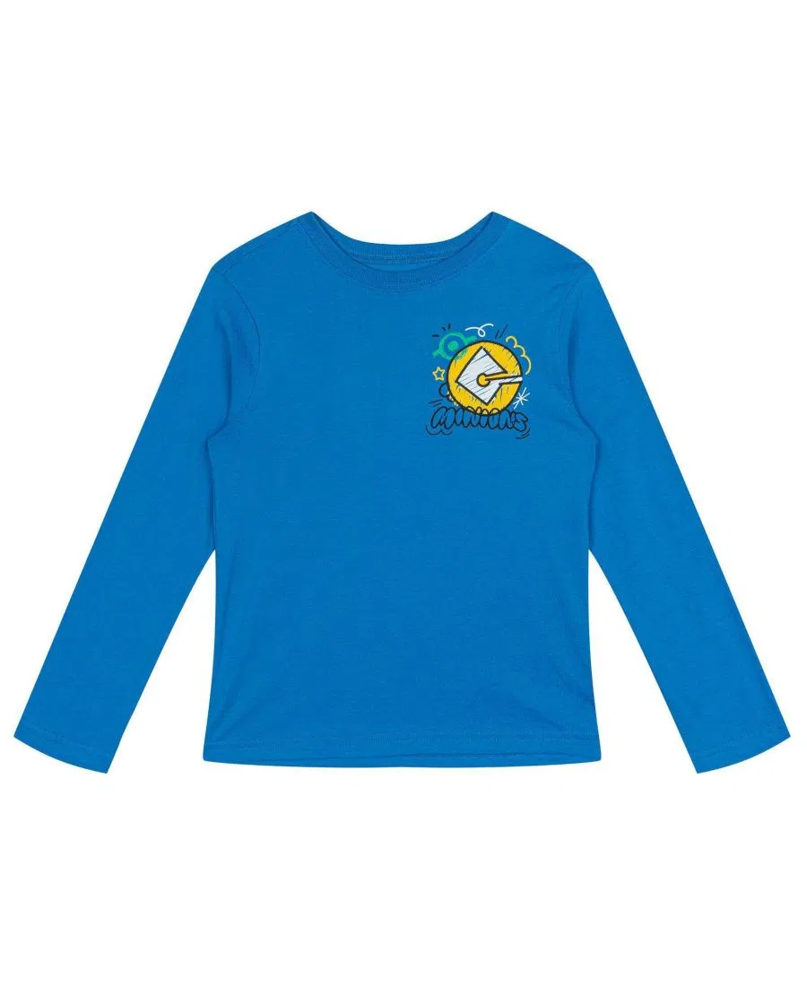 Комплект из 2 футболок с длинным рукавом с принтом Minions, Royal Blue And Yellow — фото 3