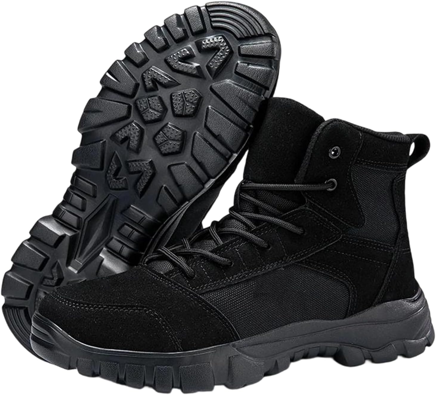 

Мужские ботинки Alloaone для горного туризма на шнуровке, с нескользящей подошвой, дышащие, удобные, для активного отдыха и работы, черный