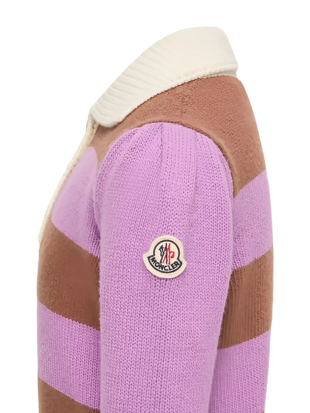 Футболка-поло в полоску Moncler Enfant, фиолетовый — фото 3
