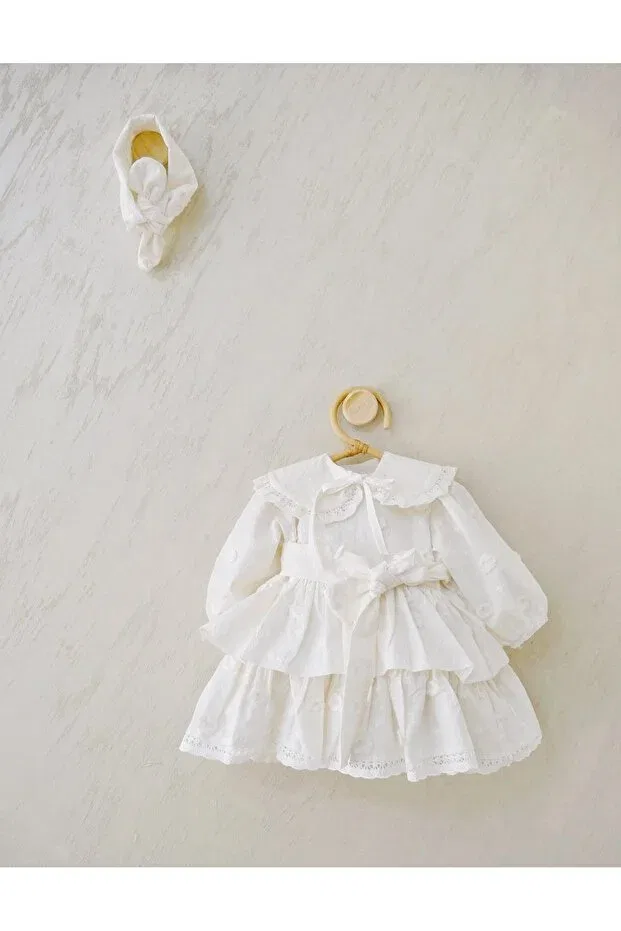 Детский комплект платьев с банданой и воротником Muukh Store, White — фото 2