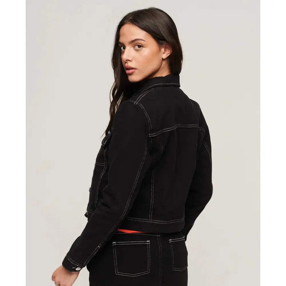 Женская куртка-джинсовка Superdry, Черный — фото 3