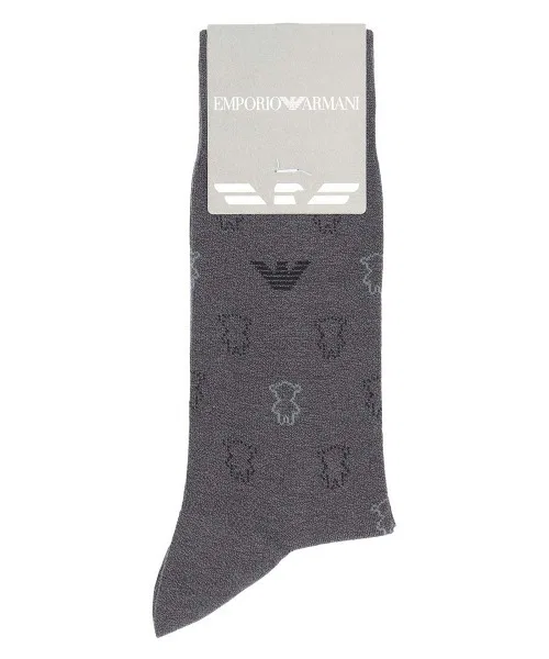 Мужские носки с принтом Eagle & Manga Bear EMPORIO ARMANI, Charcoal